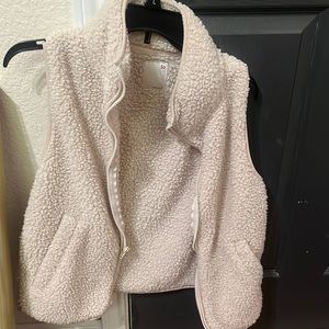 Off white fluffy vest